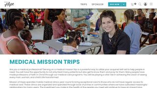                                     Medical Mission Trips -                        Mission of Hope            