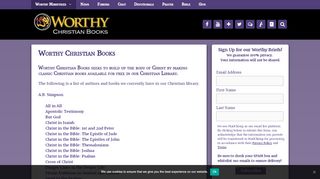 Worthy Christian Books - Read Christian books for free!